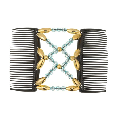 Vintage Creative Magic Hair Comb Double Row Elastic Hair Comb Disc Hair Clip For Women Headwear Hair Comb Hair Clip Fashion Hair