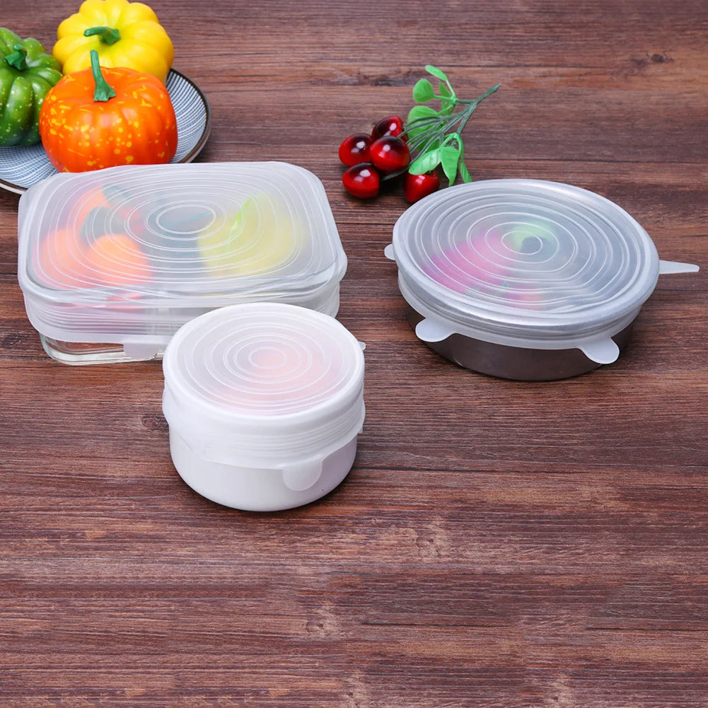 4-1PCS Silicone Covers Adaptable Silicone Lids Silicone Caps for Food Universal Dish Stretch Lids for Cans Kitchen Accessories