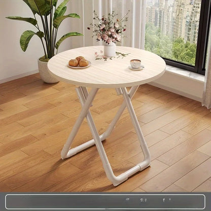 Foldable table Household simple dining table Small apartment eating round table Balcony small table Outdoor stall table
