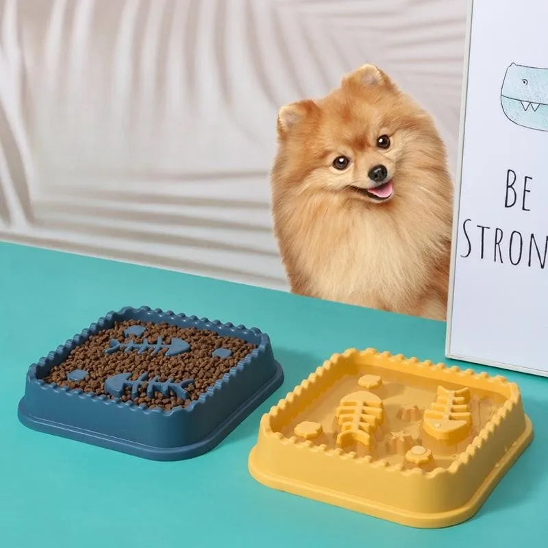 Pet Slow Food Bowl Anti-choking Feeder PP Plastic Dish Bowl Home Dog Eating Plate Anti-gulping Feeding Supplies