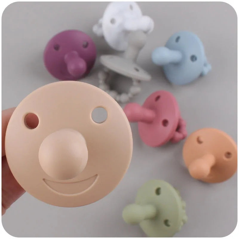 Baby Silicone Pacifier Newborn Infant Chewing Supplies Nipple Dummy Soft Teether Toy Food Grade Silicone Nursing Accessories