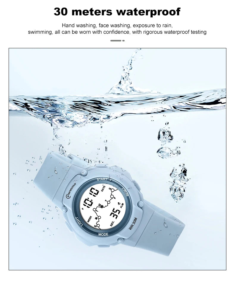 Kids Sport Watches Alarm Stopwatch Children Digital Watch For Boys Girls 30M Waterproof Cartoon Student Electronic Wristwatch