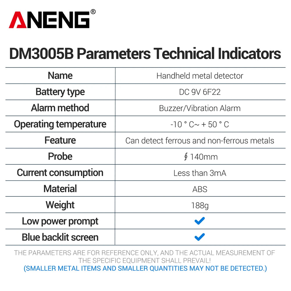 Metal Detectors ANENG DM3005B Handheld Portable High Sensitivity Metal Detector Underground Underwater Metal Finder Test Tools