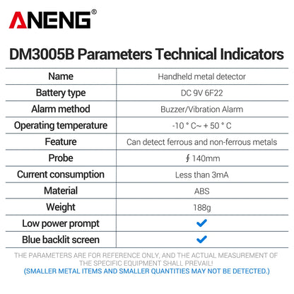 Metal Detectors ANENG DM3005B Handheld Portable High Sensitivity Metal Detector Underground Underwater Metal Finder Test Tools