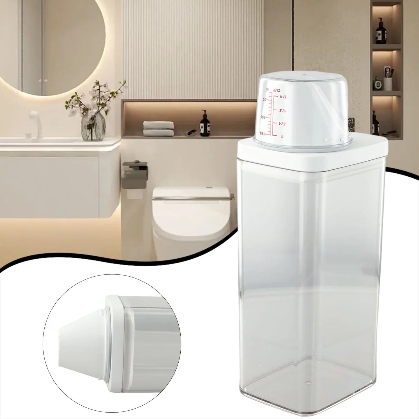1PC High Quality Laundry Detergent Dispenser For Laundry Detergent Powder Kitchen Plastic Airtight Food Storage Containers