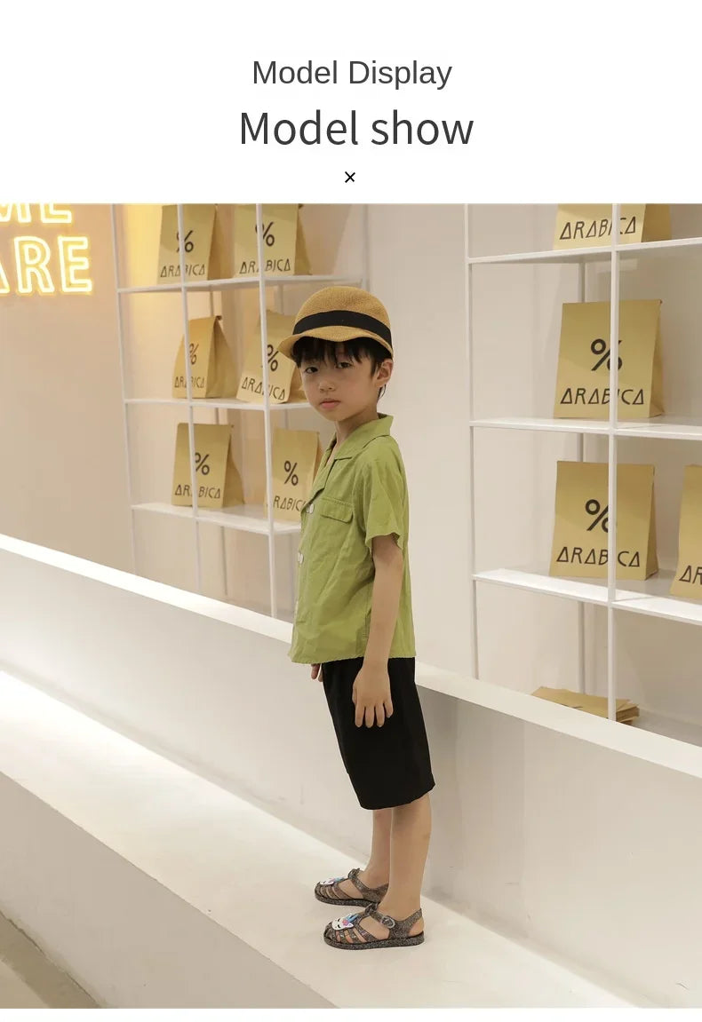 New Child Sandal Cute Girl Boy Beach Cave Shoe Transparent Glitter Jelly Crystal Kid Princes Shoe Breathable Roman Beach Sandal