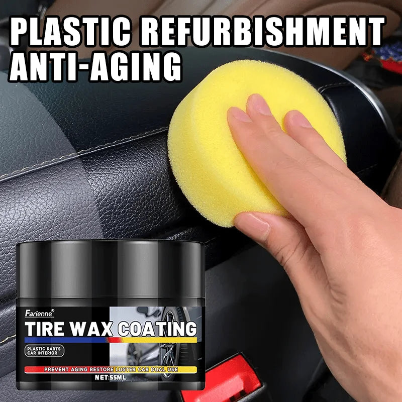 Car Repair Kit: Black Interior Wax, Dashboard Cleaner, Plastic Care,Tire Treatment, Seat Conditioner,External Plastic Restoratio