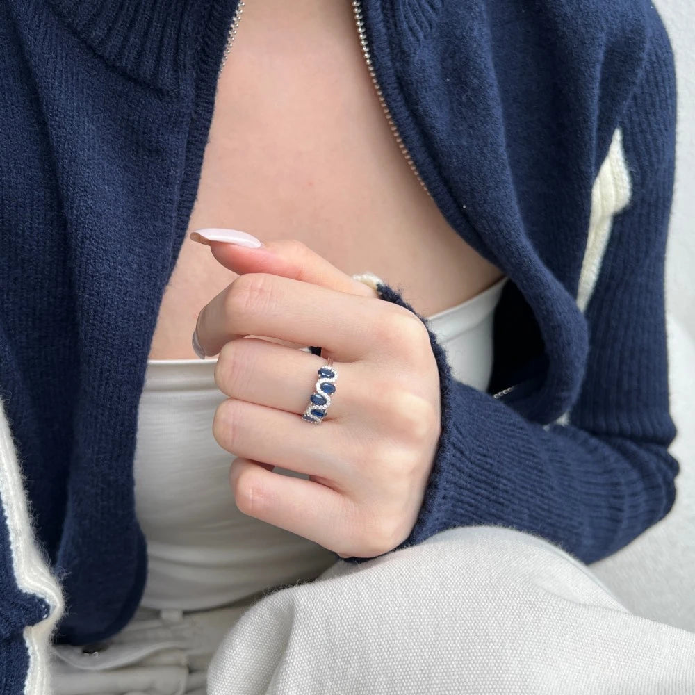 Wong Rain 100% 925 Sterling Silver 3*5 MM Oval Cut Sapphire Eemrald High Carbon Diamond Gemstone Ring For Women  Jewelry Band