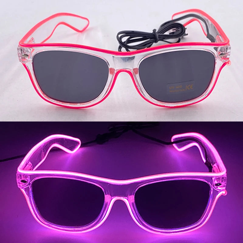Light Up LED Glasses 5 Colors Heart Shape Glow Glasses Glow in The Dark Party Supplies Neon Party Favors for Kids Adults