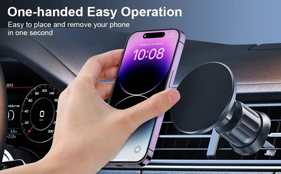 Magnetic Car Phone Holder Adjustable 360° Rotation Air Vent Strongest Adhesion Mag-Safe Car Mount for iPhone 16/15/14/13 Series