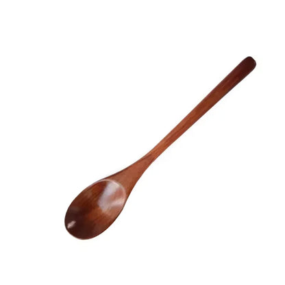 6Pcs Wooden Spoons Set, Kitchen Utensils for Soup, Dessert & Dinner Serving, Wood Cutlery