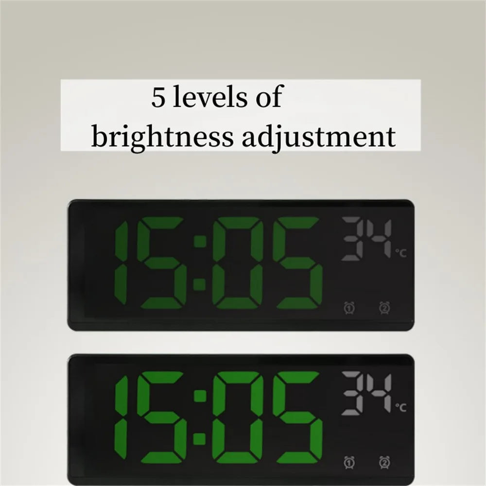 Multi-function Electronic Clock Multi-set Alarm Clock Mirror Clock Home Decoration Simple Large Screen Clock