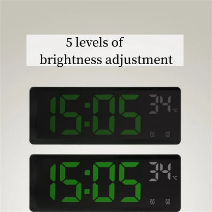Multi-function Electronic Clock Multi-set Alarm Clock Mirror Clock Home Decoration Simple Large Screen Clock