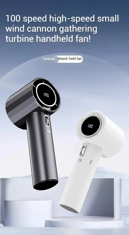 Mini Handheld Fan Portable Personal Highspeed Fan With Power Display USB Rechargeable Mute Handheld Fan Air Calculating Fan