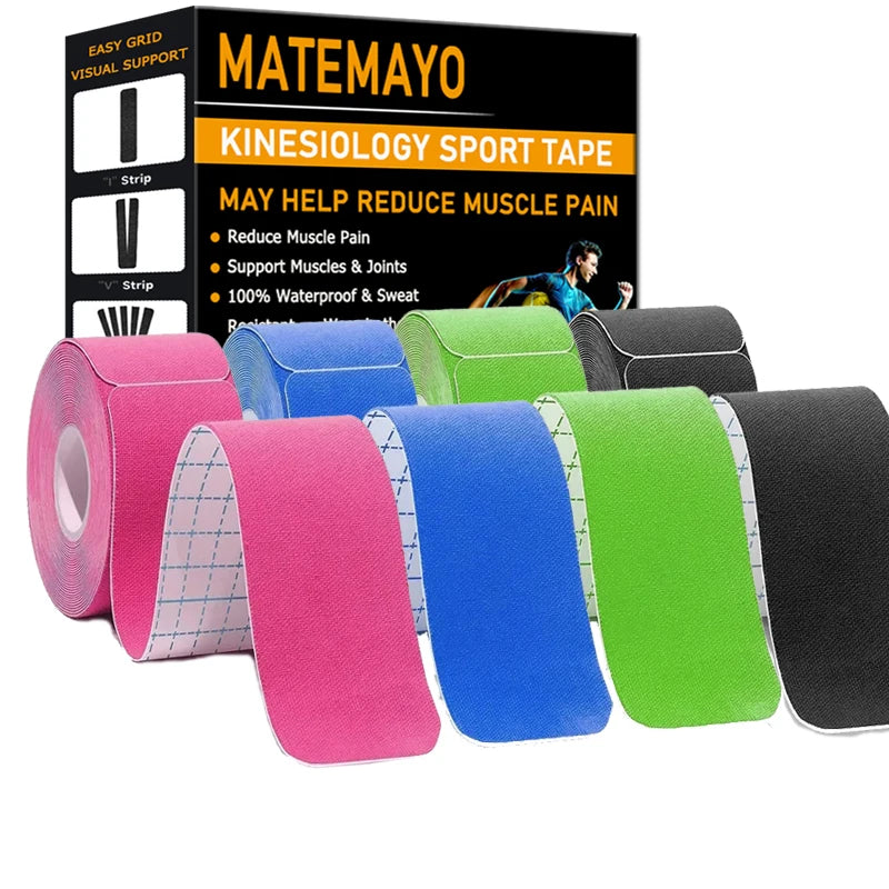 4 Rolls Kinesiology Tape Pro Athletic Sports Tape 80 Precut Strips Sports Waterproof Breathable Latex Free Elastic Sports Tape