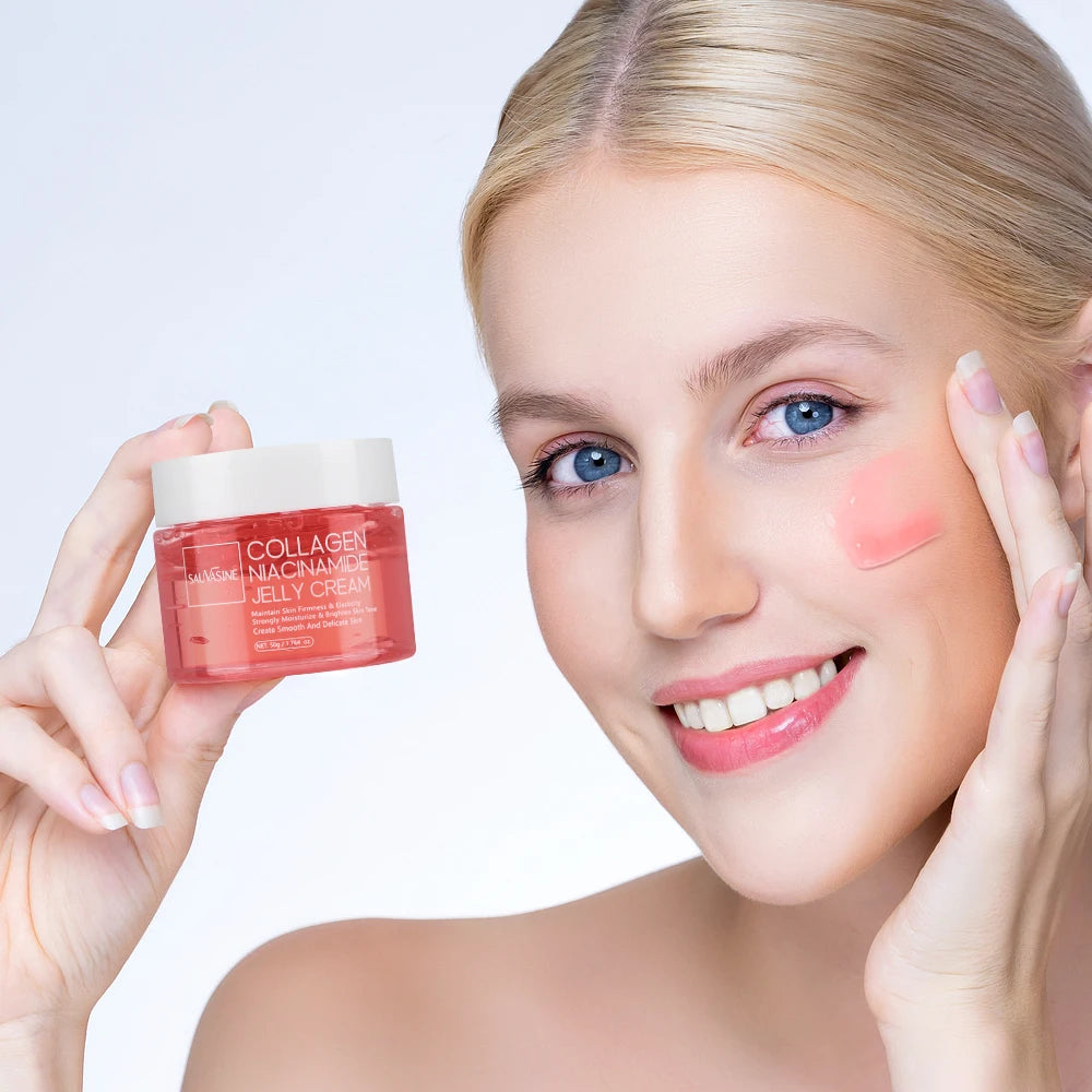 Collagen Jelly Cream Strengthen Skin Barrier 24h Glow & Lifted Moisturize Brighten Skin Niacinamide Hydrolyzed Collagen Gel