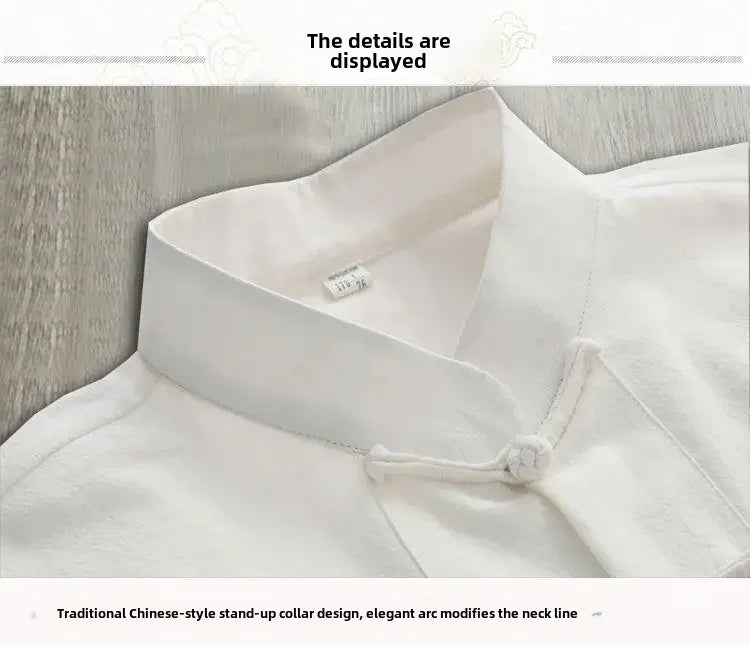 Traditional Chinese Men's Tang Suit Cotton Linen Ancient Costume Tea Servant Zen Meditation Clothing Middle Mountain Hanfu