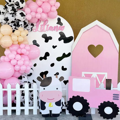 6Pcs Farm Birthday Party Animals KT Board Farm Cow Cutouts DIY Birthday Balloons Farm Theme Birthday Baby Shower Party Backdrops