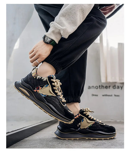 Men's Shoes 2025 Spring New Casual Versatile Comfortable Fashion Trend Niche Non-slip Wear-Resistant Retro Sneakers