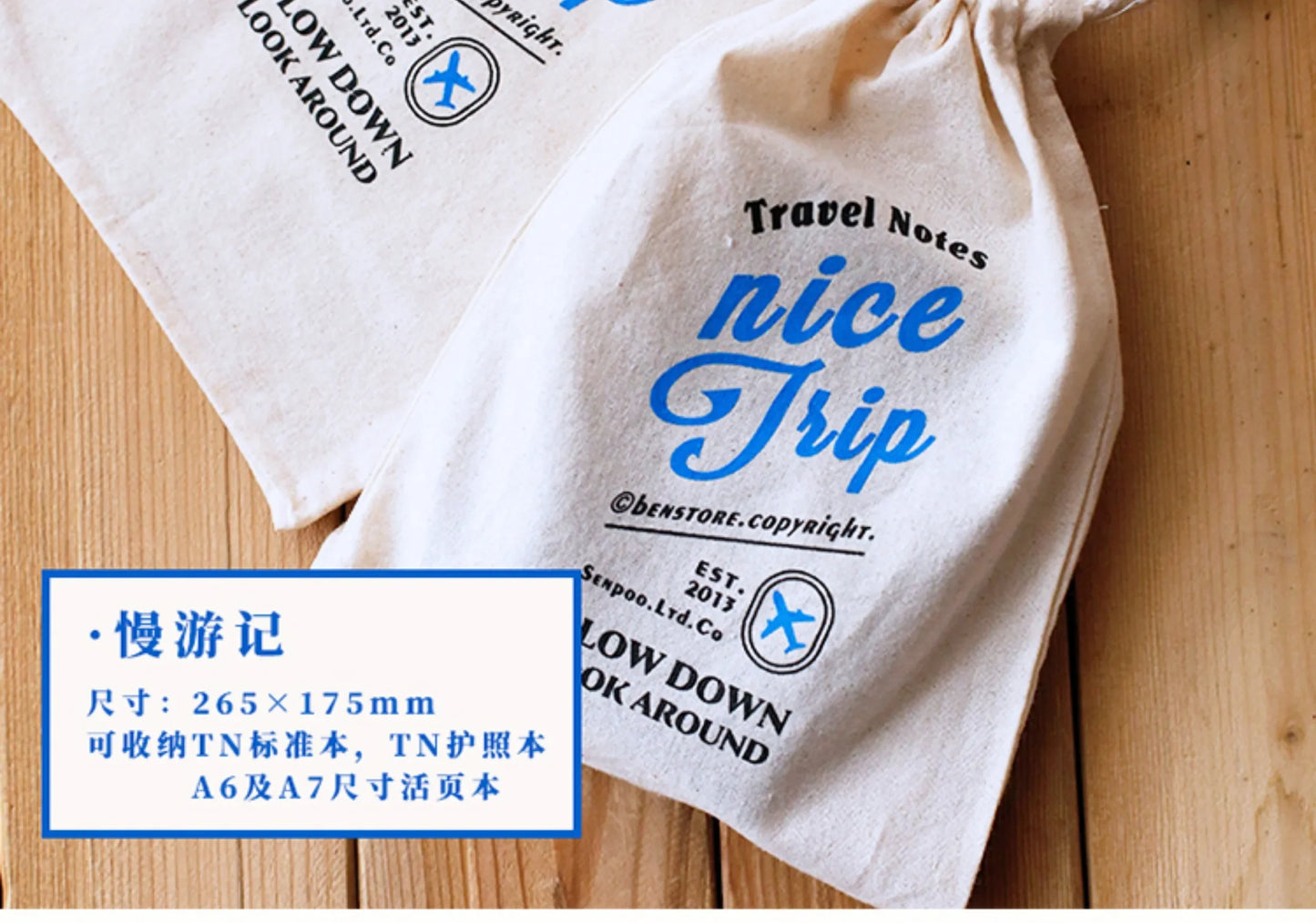 Fromthenon A6 A7 Loose Leaf Notebook Storage Bags Traveler Notebook Journal Storage Bag Planner Drawstring Stationery Supplies