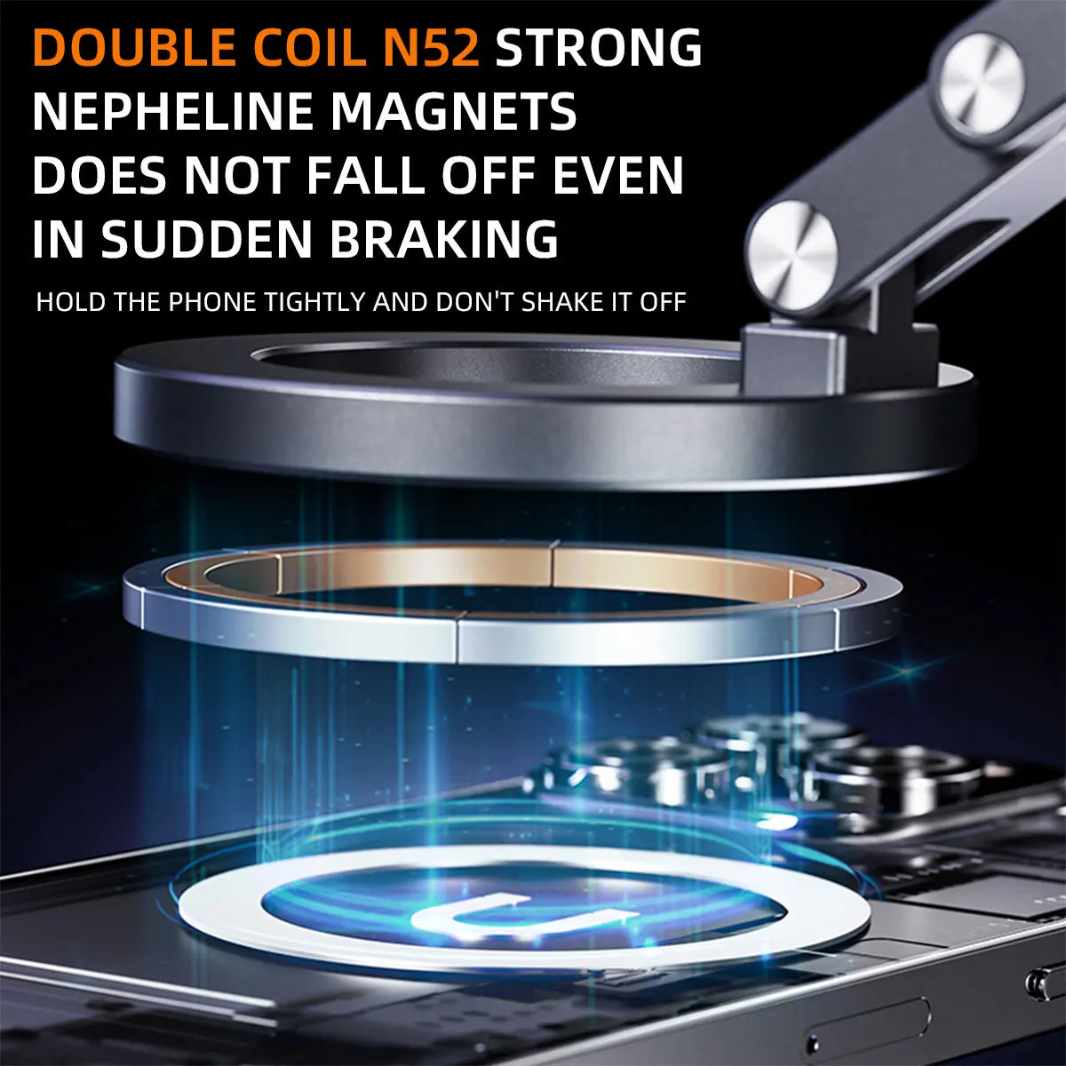 Magnetic Car Mobile Phone Holder Mount Foldable 360 Degree Rotating Vacuum Adsorption Smartphone Holder Multifunction