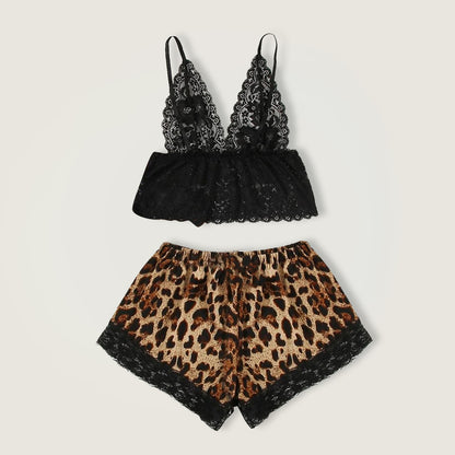 Free Shiping Satin Silk Pajamas Sexy Lingerie For Women Plus Size Lingerie Lace Underwear Sleepwear Leopard Women's lingerie