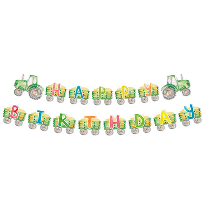 Farm Green Tractor Party Happy Birthday Banners Plates Napkins Tablecloths Farm Themed Birthday Party Supplies Decors