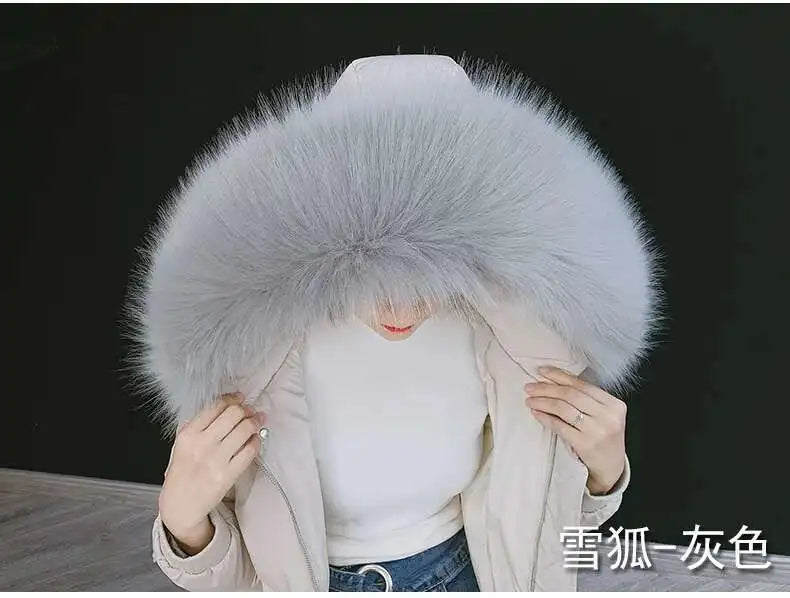 Detachable Faux Fur Collar Extra Large Warm Fake Fur Scarf Wrap Evening Cape For Winter Womens Coat Faux Fur Hood Ttrim Collar