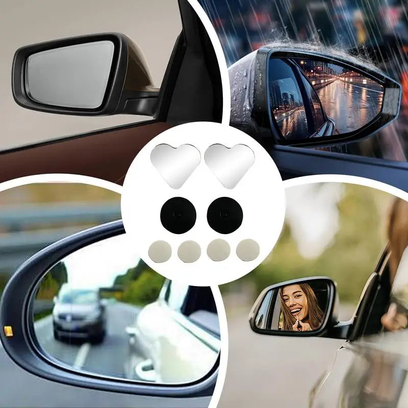 Side View Mirror for Car 1 Pair Blind Spots Mirror in Cute Heart Shape Rearview Mirror Auxiliary Car Accessories for Car SUVs