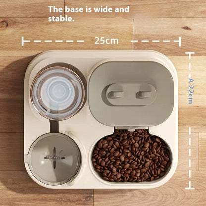 Automatic Dog Cat Feeder and Water Dispenser Gravity Food Feeder and Waterer Set with Pet Food Bowl Universal Pet Products