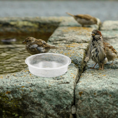 2 Pcs Bird Feeder Water Tray Feeding Bowls Dish for Birds Outdoor Cage Pp Trays & Watering Supplies Round Birdbath Hummingbird