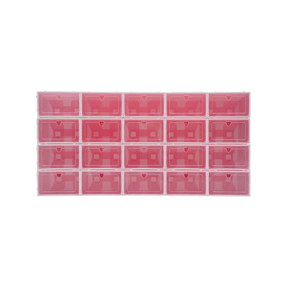 20Pcs Foldable Shoe Storage Boxes with Lids Transparent Stackable Containers Drawer Style PP Plastic Shoe Organizers