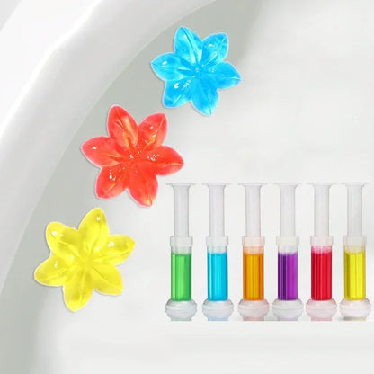 1Pcs Toilet Bowl Cleaner Gel Flower Petals-Long-Lasting Freshness,Odor Eliminator,Deodorizing Bathroom Stickers for Hygiene