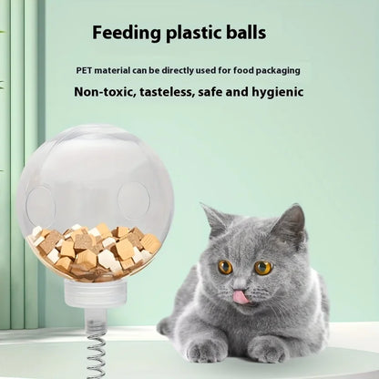 Interactive cat snack dispenser toys transparent food stuffing balls cat toys