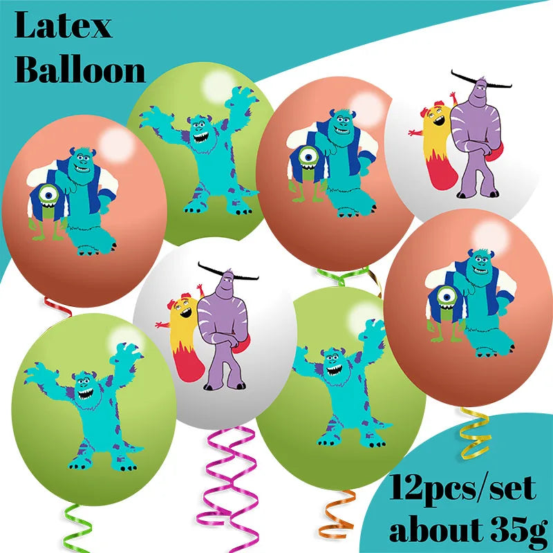 MINISO Monsters University Theme Birthday Party Decoration Party Supplies Hot Videos Scene Decoration Balloon Party Supplies