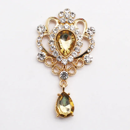 32*60mm Droplet diamond pendant accessories, flat bottom brooch accessories, DIY accessories, headwear accessories 5/10/20PCS