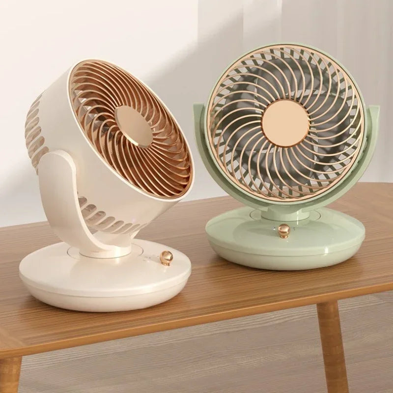Desktop Rechargeable Fan Small Portable Air Conditioning Appliances Auto Rotation Ventilador 3-speed Wind Silent for Home Office