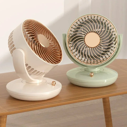 Desktop Rechargeable Fan Small Portable Air Conditioning Appliances Auto Rotation Ventilador 3-speed Wind Silent for Home Office
