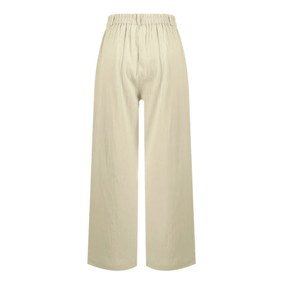 Womens Casual Wide Leg Pants High Waisted Button Down Straight Long Trousers Palazzo Pants Elegant Woman Flared Pants Youthful