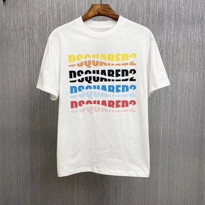 Trendy short-sleeved T-shirts for men and womenwith colorful letter printsare fashionabletrendycasual and comfortable tops