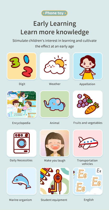 Baby Phone Toy Simulation Music Sound Telephone Toy Toddler Puzzle Early Education Toy Phone Mobile Phone Model Toy Gifts