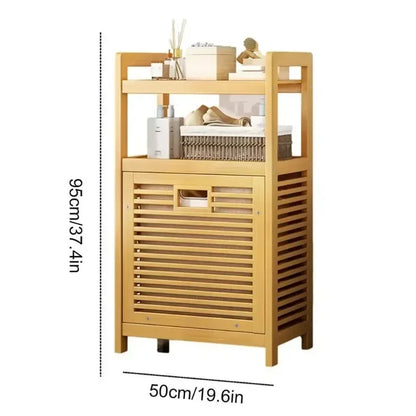 Dirty Clothes Basket Wood Vine Weaving Laundry Hamper Multi-function Bathroom Rack Large Capacity Laundry Baskets Storage Rack