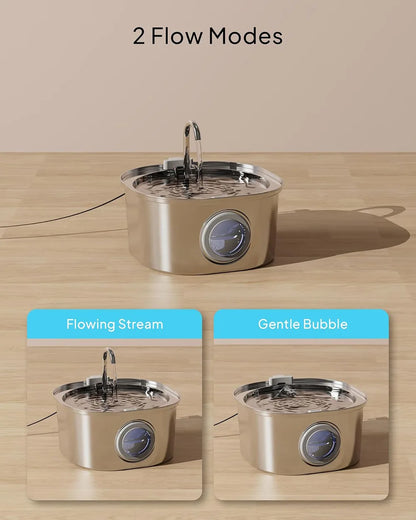 3.2L Auto Cat Fountain Pet Water Fountain for Cats Stainless Steel Cat Drinker Visual Window Drinking Bowl Pet Accessories