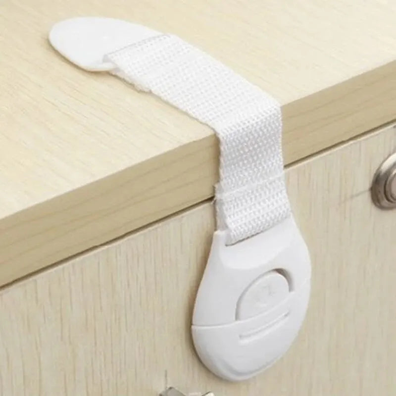 10PCS Baby Anti-Pinch Hand Safety Protection Cloth Lock Drawer Refrigerator Cabinet Door Multi-Functional Ribbon Lock Buckle