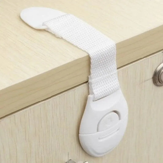 10PCS Baby Anti-Pinch Hand Safety Protection Cloth Lock Drawer Refrigerator Cabinet Door Multi-Functional Ribbon Lock Buckle