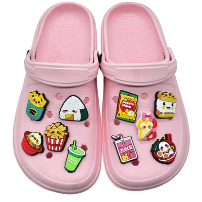 Cute Food Shoe Charms Decoration for Crocs Pin Accessories Charms Bracelet Wristband DIY Shoe Party Gifts