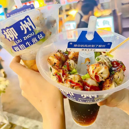 2PCS 2In1 Drink Snack Cup Bowl Bubble Milk Tea Fruit Portable Cups Stadium Tumbler Desserts Fondue Coke Water Bottle Adults Kids