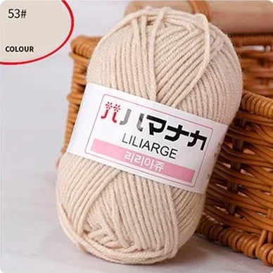 Multi-purpose 25g/ball Milk Cotton Yarn for DIY, Handmade Crafts, Amigurumi, Hats, and Bags