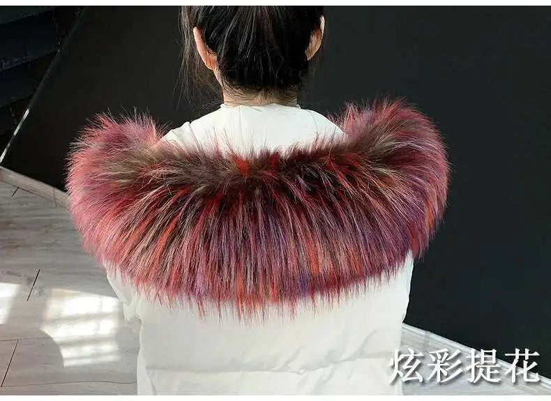 Detachable Faux Fur Collar Extra Large Warm Fake Fur Scarf Wrap Evening Cape For Winter Womens Coat Faux Fur Hood Ttrim Collar