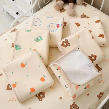 120*90CM Infant Change Diaper Pad Cover Washable Newborn Bed Nappy Mattress Crib Sheet Waterproof Baby Urine Mat Cotton Reusable